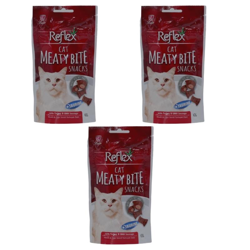  Reflex Cat Meaty Bite Snack Hindi ve Çiğer Sosisli 3 lü Paket