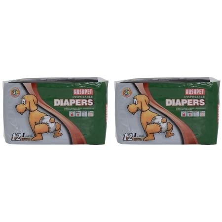 Hushpet Diapers Disposable Ader L Boy 12 Adet 2 li Paket