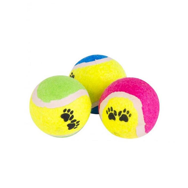 DTY0417 Zampa Üçlü Tenis Topu Köpek Oyuncak Seti, 2,5 Cm